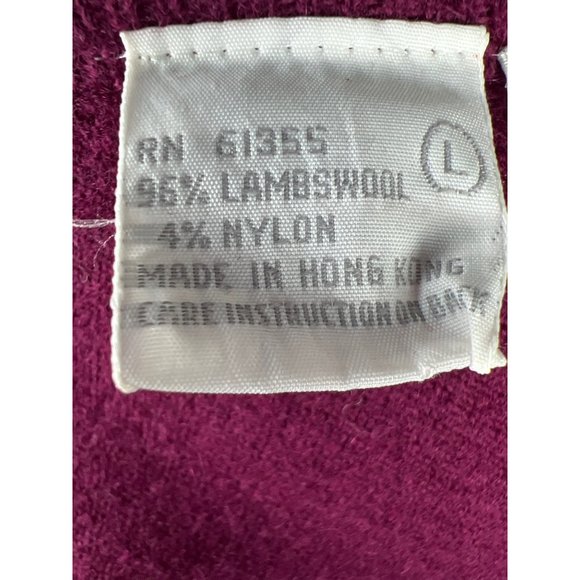 Vintage D.D. Sloane Lambswool V Back Long Sleeve Purple Sweater Dress - Picture 8 of 8